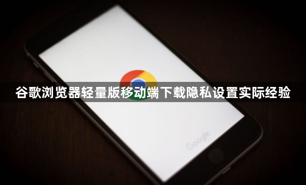 谷歌浏览器轻量版移动端下载隐私设置实际经验1