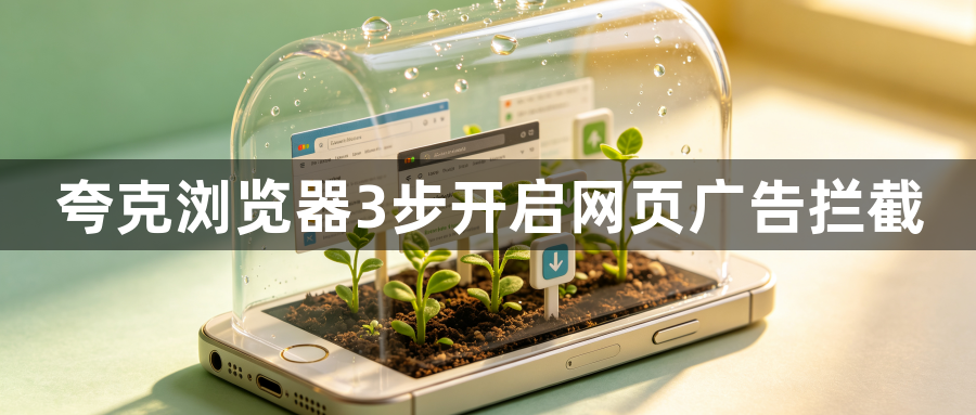 夸克浏览器3步开启网页广告拦截1