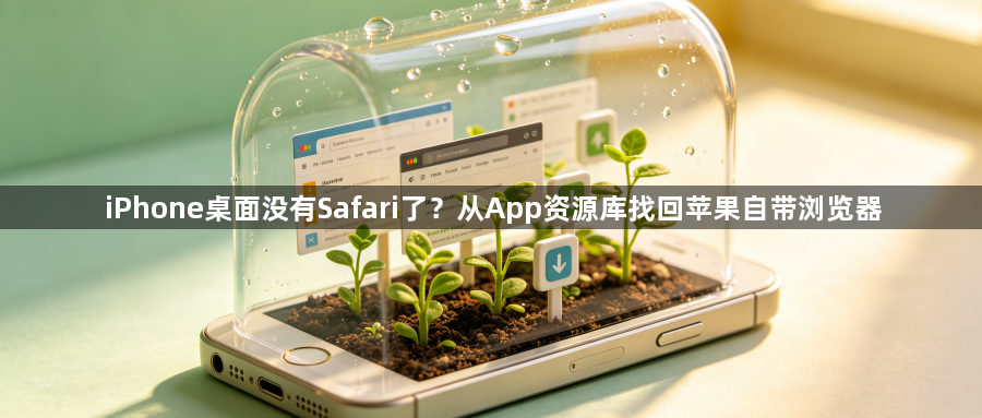 iPhone桌面没有Safari了？从App资源库找回苹果自带浏览器1