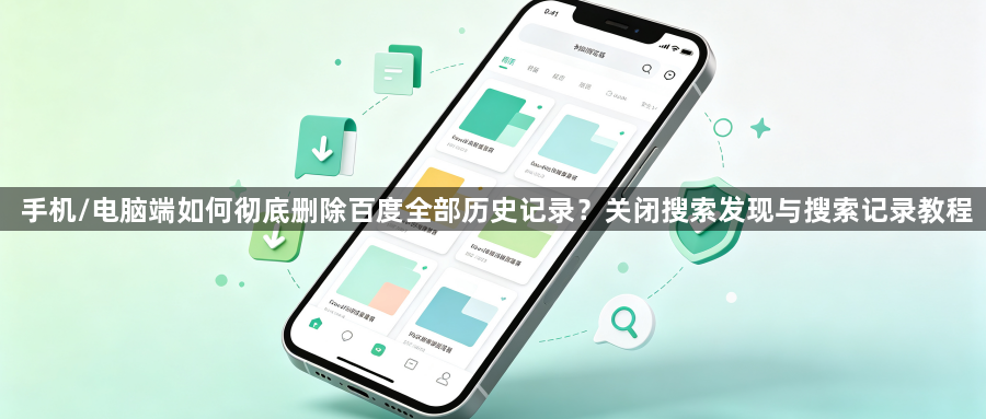 手机/电脑端如何彻底删除百度全部历史记录？关闭搜索发现与搜索记录教程1
